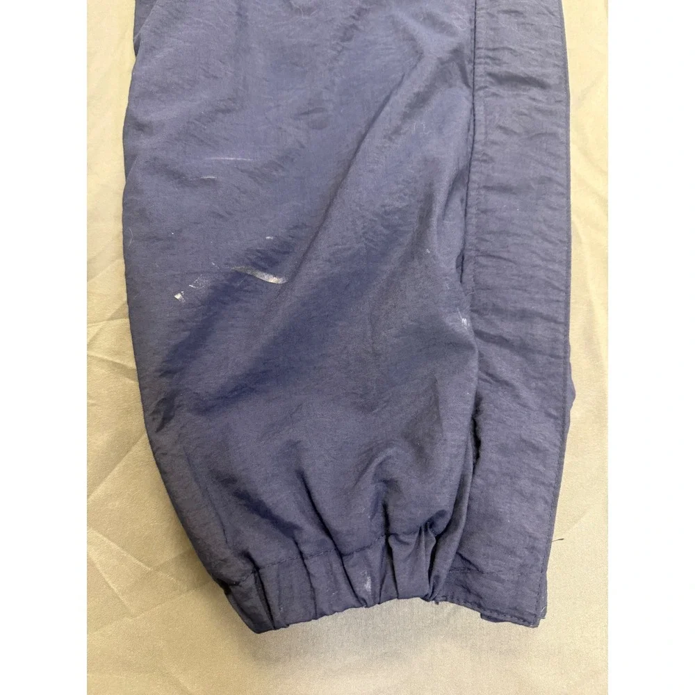 Adidas Mens Vintage Windbreaker Track Pants Navy Blue Full Side‎ Zip Trefoil L